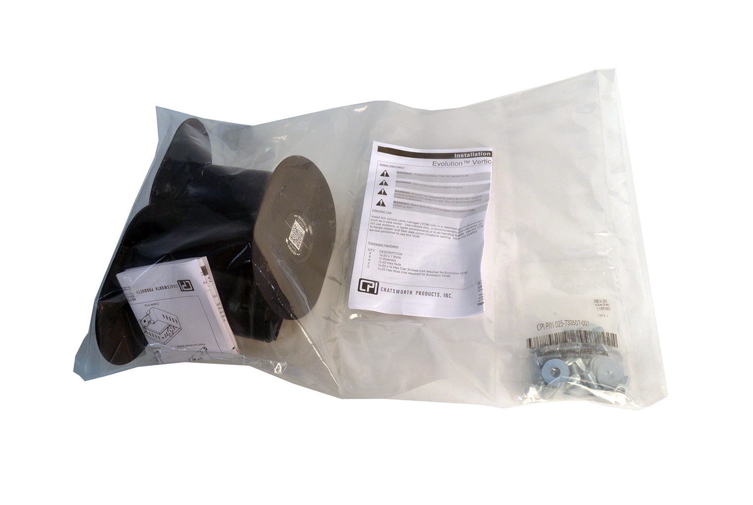 Tool-Less Adjustable Cable Distribution Spool for Evolution Vertical Cable Manager