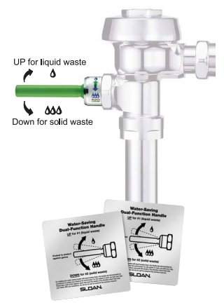 Sloan WES-23-A ECOS Dual Flush Button – OEM Replacement For Commercial Toilets, Model WES23A