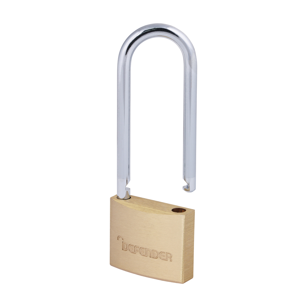 Defender Brass Padlock Padlock - 2.5" Long Shackle - DFBP4/2.5