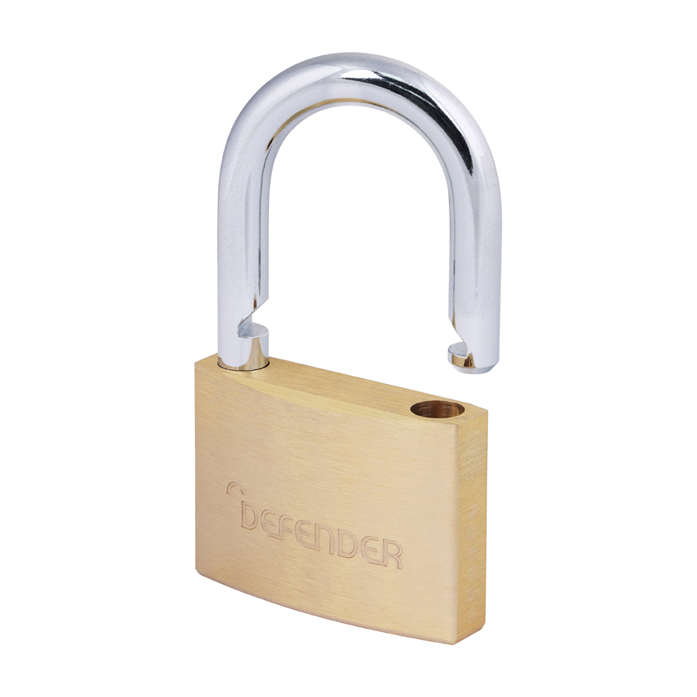 Defender Solid Brass Padlock - Open Shackle - DFPB6
