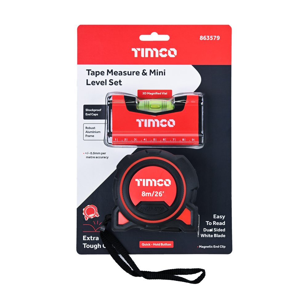 Tape Measure & Mini Level Set