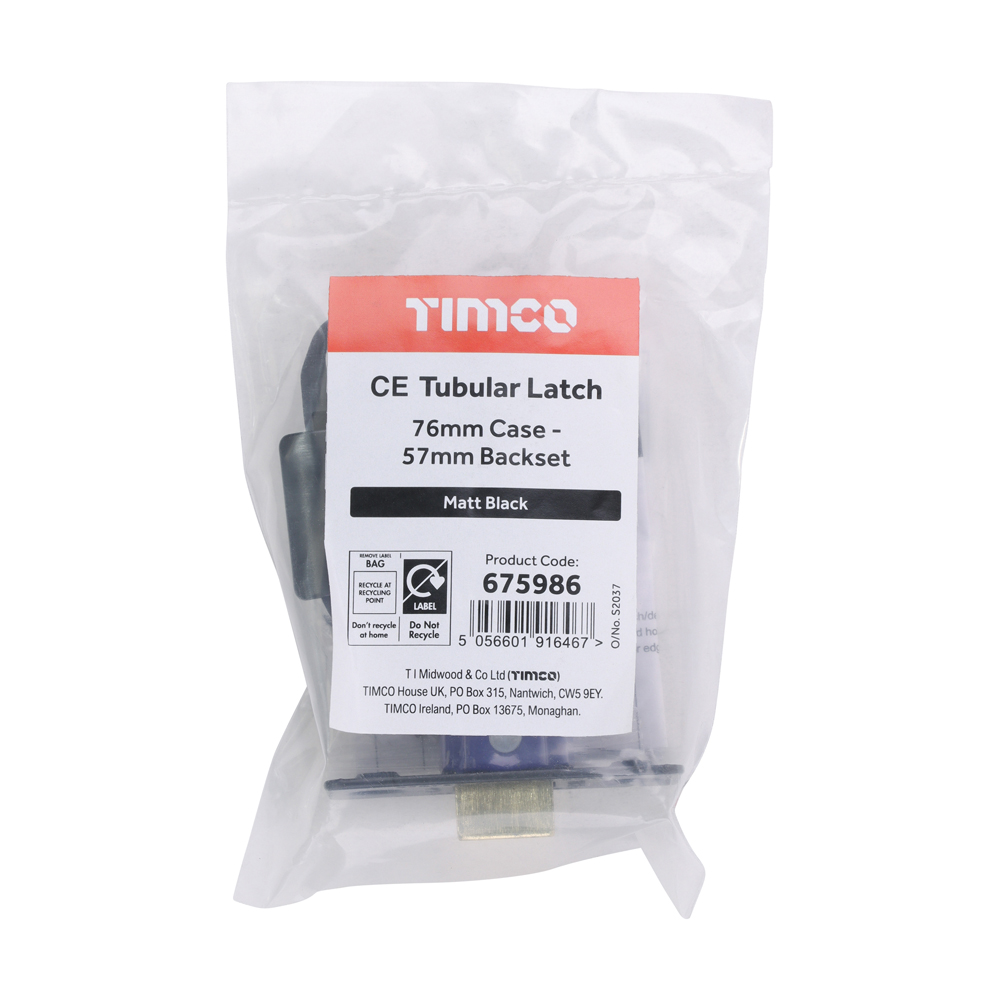 Tubular Latch - Matt Black
